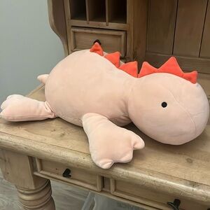 Pillowfort Dinosaur Weighted Plush Throw Pillow Pink Sensory